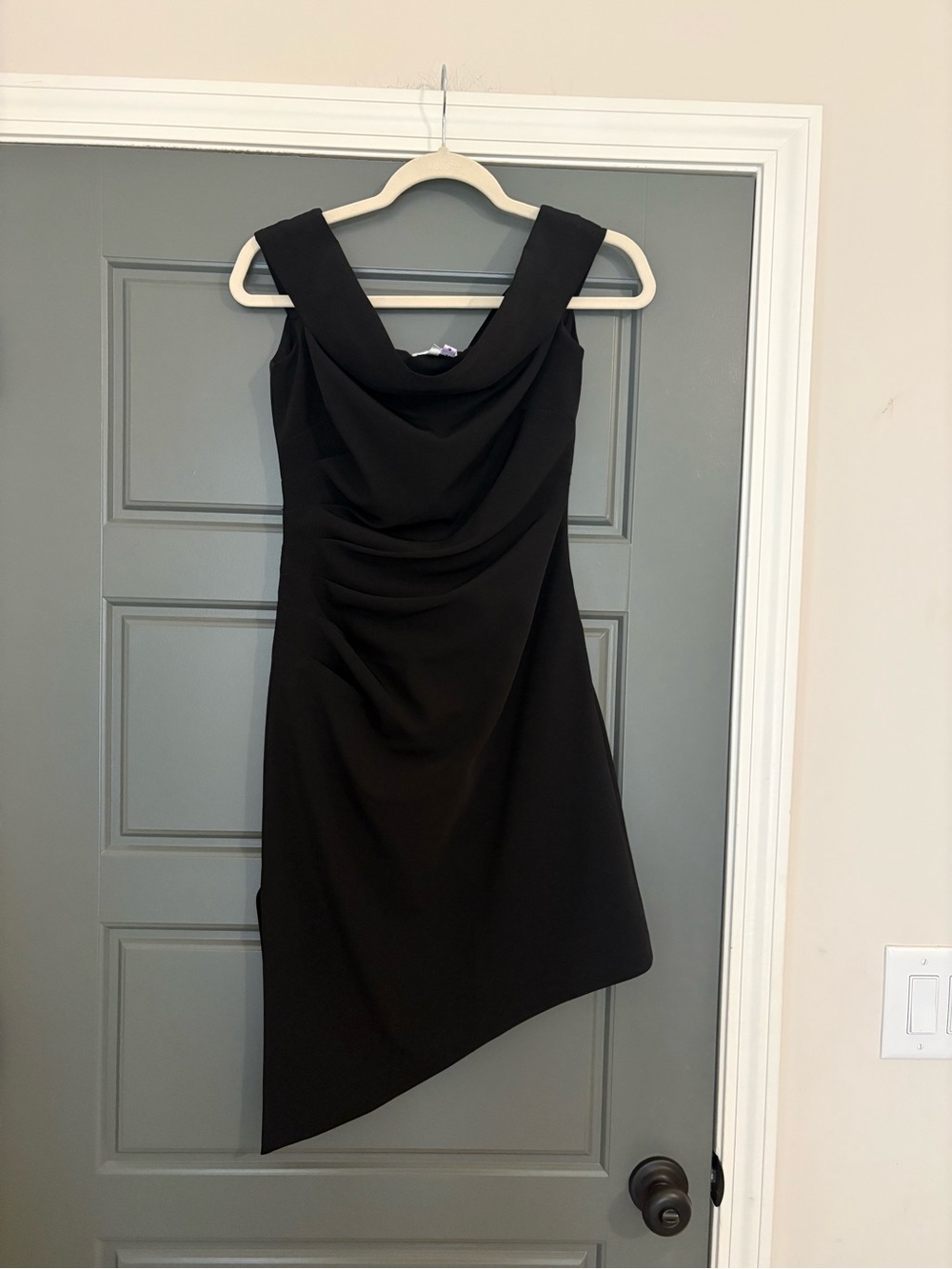 MILLY Black Draped Asymmetrical Cocktail Dress Size 2